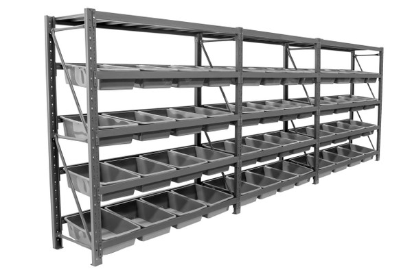 6m x 0.6m x 2m Shelving Charcoal with tub