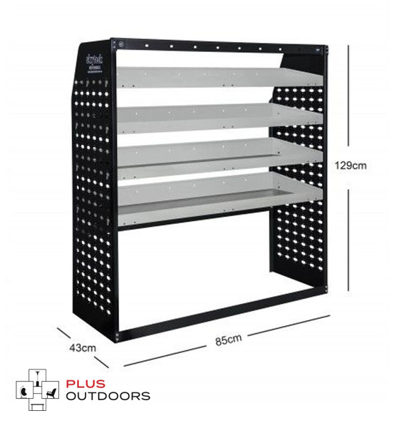 Metal Van Shelving 4 Tier Shelf 85cm x 43cm x 129cm