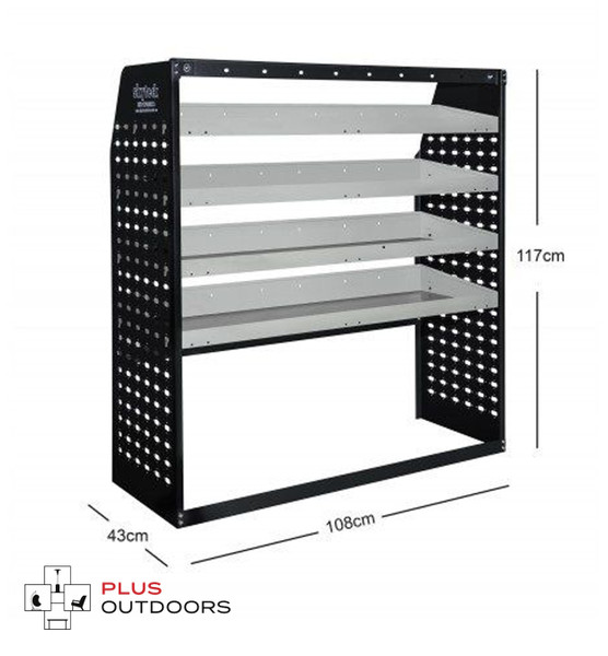 Metal Van Shelving 4 Tier Shelf 108cm x 43cm x 117cm
