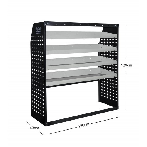 Metal Van Shelving 4 Tier Shelf 126cm x 43cm x 129cm