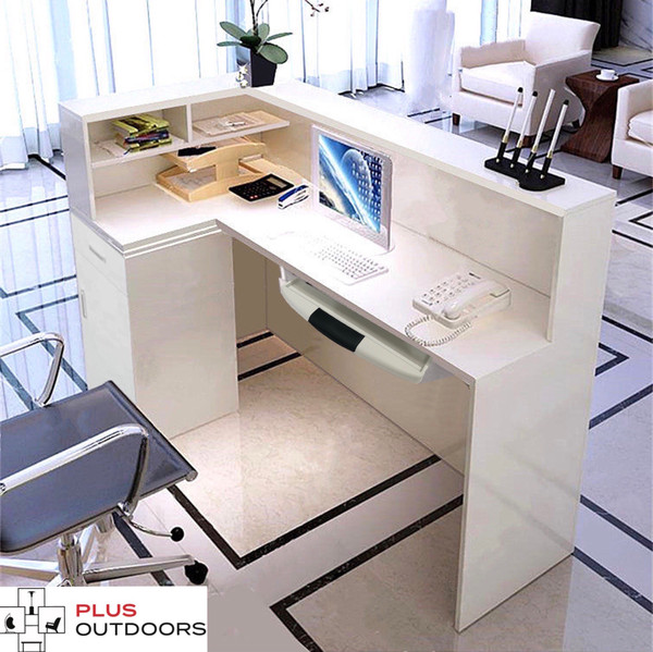 White Reception Desk Left or Right Side Counter 1.2m
