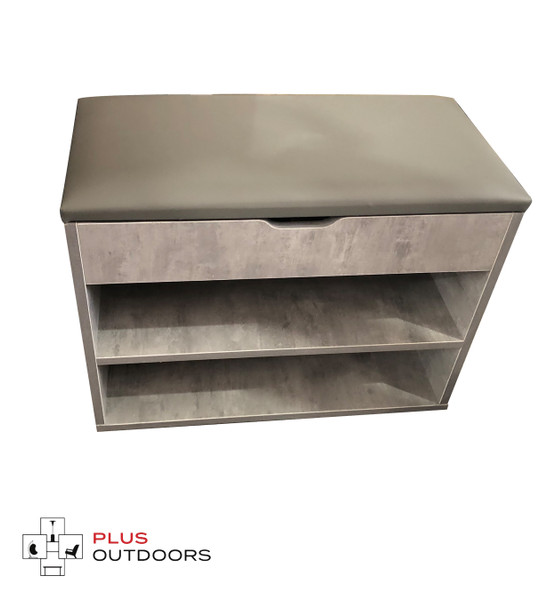 Shoe Bench Wooden Box Organiser Storage Rack Shelf - Grey