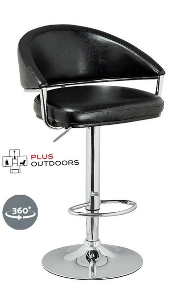 Swivel Bar Stools Kitchen Leather Gas Lift Chairs Black - H-308A