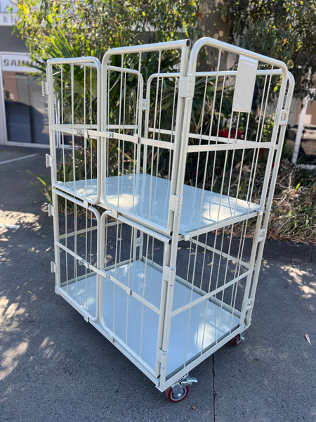 2-Tier 4 Door Roll Cage Trolley