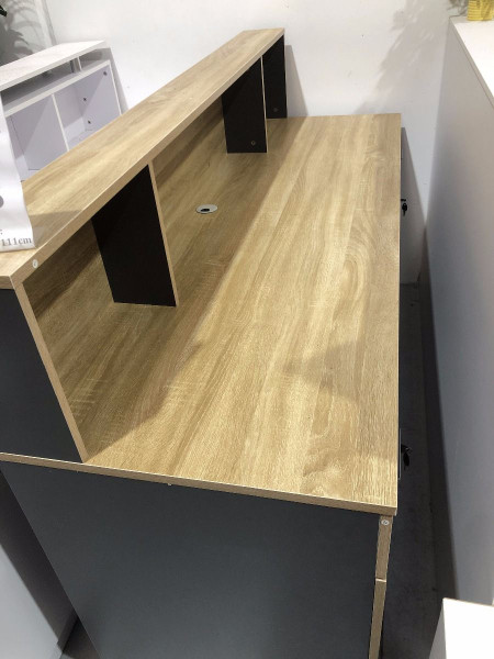 Model Wood Oak/Charcoal 1.8m Reception Desk Counter