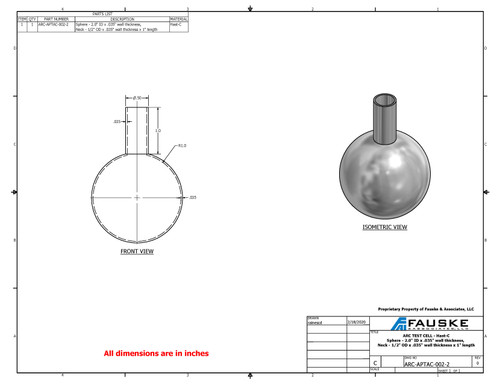 APTAC Test Cell, Hastelloy, 2.0" ID