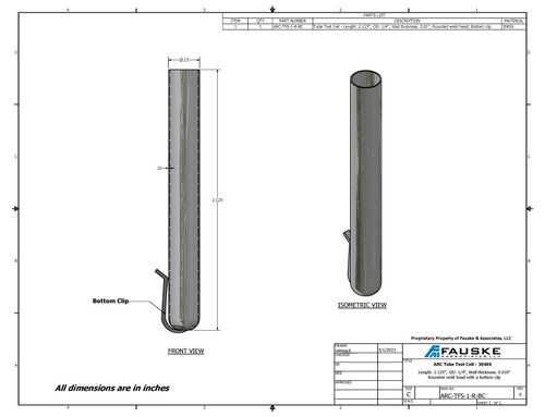 ARC Tube Cell, TFS-1, rounded, bottom clip