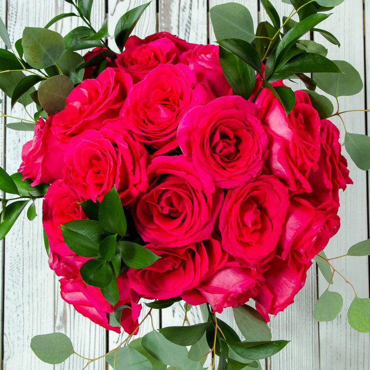 5th Ave Hot Pink Roses Bouquet (24 Roses)