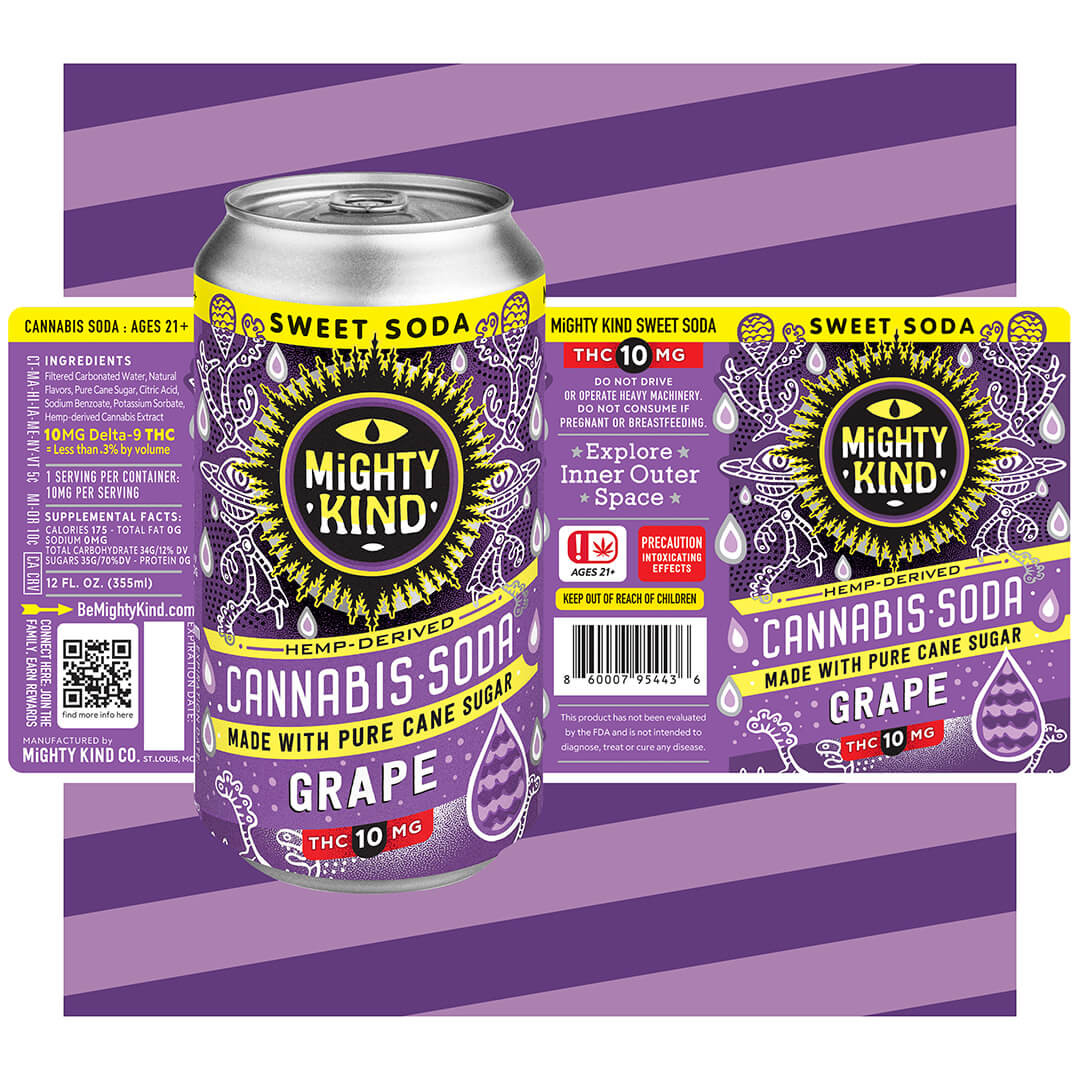 【送料無料】Mike'sProlids DOUGHBOYキャンディパープル grape D9 Sweet Soda | Delta-9 THC Drinks