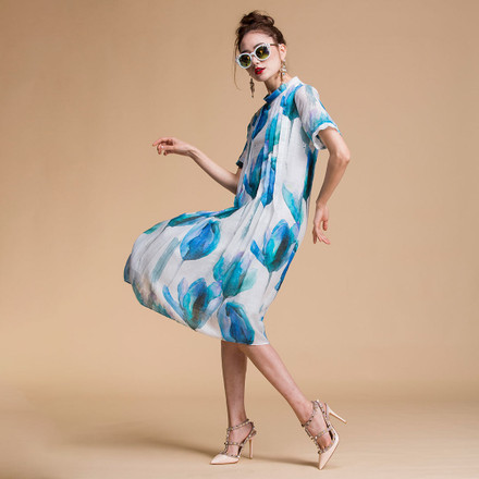 women-dress-with-white-and-blue