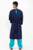 Knit Cuff Navy Lab Gown - White Cuffs