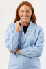 Knit Cuff Lab Coat Light Blue - Inner Pockets -  Pharmacy Coat
