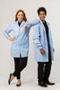 Knit Cuff Lab Coat Light Blue - Inner Pockets -  Pharmacy Coat