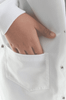 Simmons Knit Cuff Lab Coat - Junior White