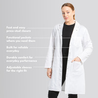 Shine Classic Lab Coat - Unisex White
