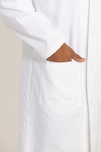 Wood Premium Cotton Lab Coat - Unisex White
