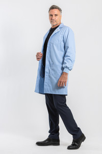 Simmons Knit Cuff Lab Coat - Unisex Cashmere Blue