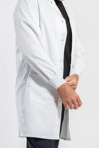 Simmons Knit Cuff Lab Coat - Unisex White