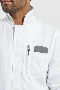 Simmons Knit Cuff Lab Coat - Unisex White