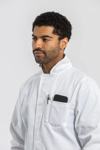 Simmons Knit Cuff Lab Coat - Unisex White