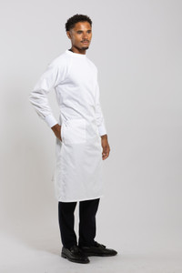 Clarke Hi-Neck Lab Gown - White