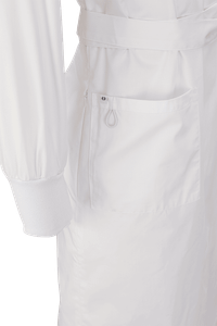 Clarke Hi-Neck Lab Gown - White