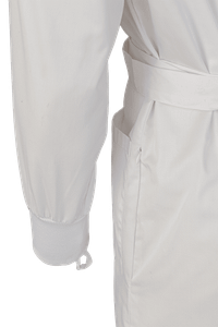 Clarke Hi-Neck Lab Gown - White