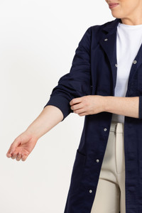 Simmons Knit Cuff Lab Coat - Unisex Navy