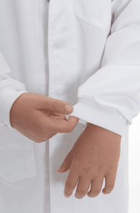 Simmons Knit Cuff Lab Coat - Junior White