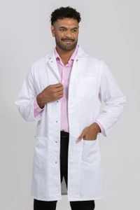 Fleming Cotton Lab Coat - Unisex White