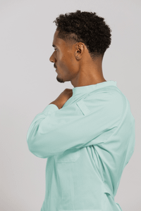 Clarke Hi-Neck Lab Gown - Sea Foam