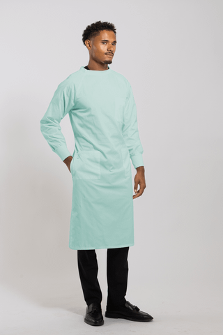 Clarke Hi-Neck Lab Gown - Sea Foam