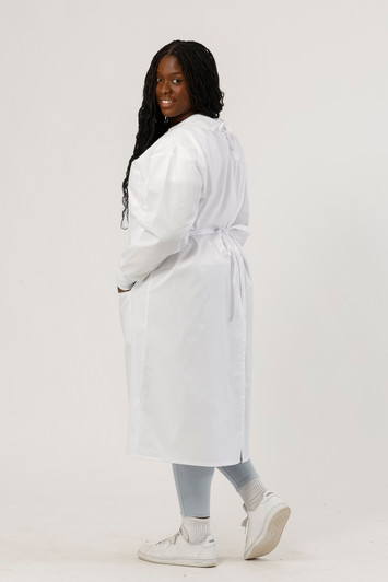 Knit Cuff Lab Gown White Knit Cuff Lab Gown White
