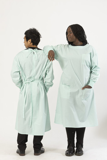 Knit Cuff Lab Gown Sea Foam Knit Cuff Lab Gown Sea Foam