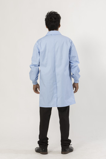 Knit Cuff Lab Coat - Light Blue