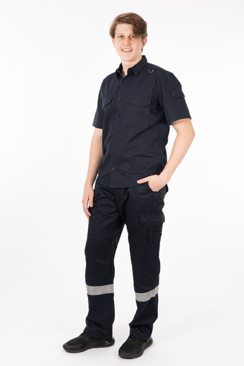 Short Sleeve Cargo Utility Work Shirt