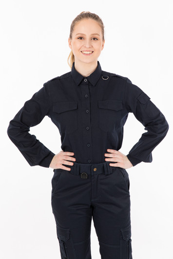 Long Sleeve Womens Cargo Utility Work Shirt