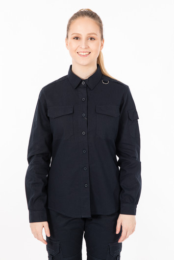 Long Sleeve Womens Cargo Utility Work Shirt