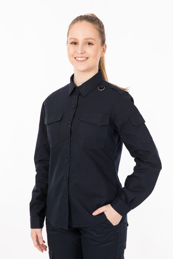 Long Sleeve Womens Cargo Utility Work Shirt