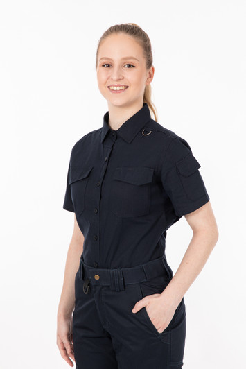 Short Sleeve Womens Cargo Utility Work Shirt