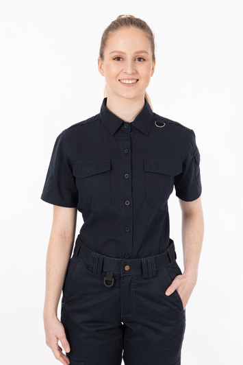 Short Sleeve Womens Cargo Utility Work Shirt