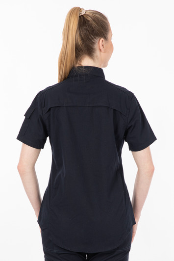 Short Sleeve Womens Cargo Utility Work Shirt