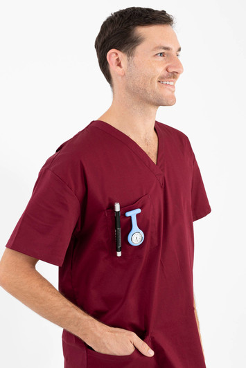 Classic Unisex Scrub Top Maroon Classic Unisex Scrub Top Maroon