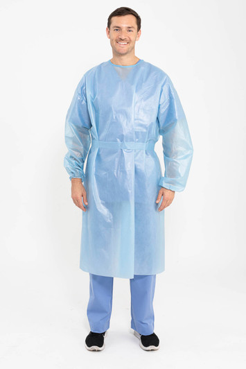 Disposable Blue Lab Gown Splash-Resistant Disposable Blue Lab Gown Splash-Resistant