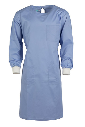 Knit Cuff Lab Gown Silver Blue Knit Cuff Lab Gown Silver Blue