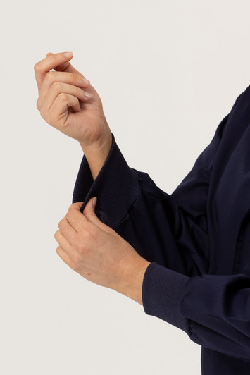 Knit Cuff Lab Coat - Navy Knit Cuff Lab Coat - Navy