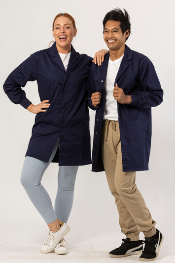 Knit Cuff Lab Coat - Navy Knit Cuff Lab Coat - Navy