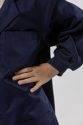 Junior Knit Cuff Lab Coat Navy