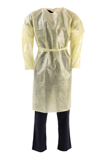 Disposable Lab Gown Water/Splash-Resistant - YELLOW
