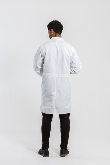 Simmons Knit Cuff Lab Coat - Unisex White
